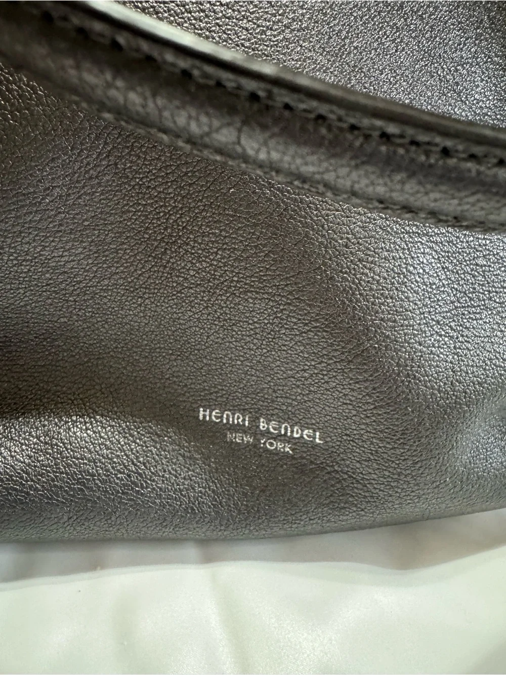 henri bendel Charcoal Leather Crossbody Messenger Bag
